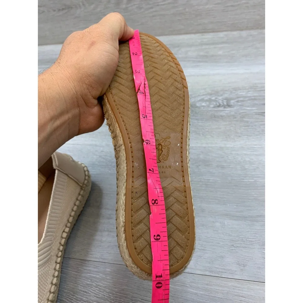 Cole Haan Women's Cloudfeel Stitchlite Espadrille Flats Beige 6 Comfort Shoes